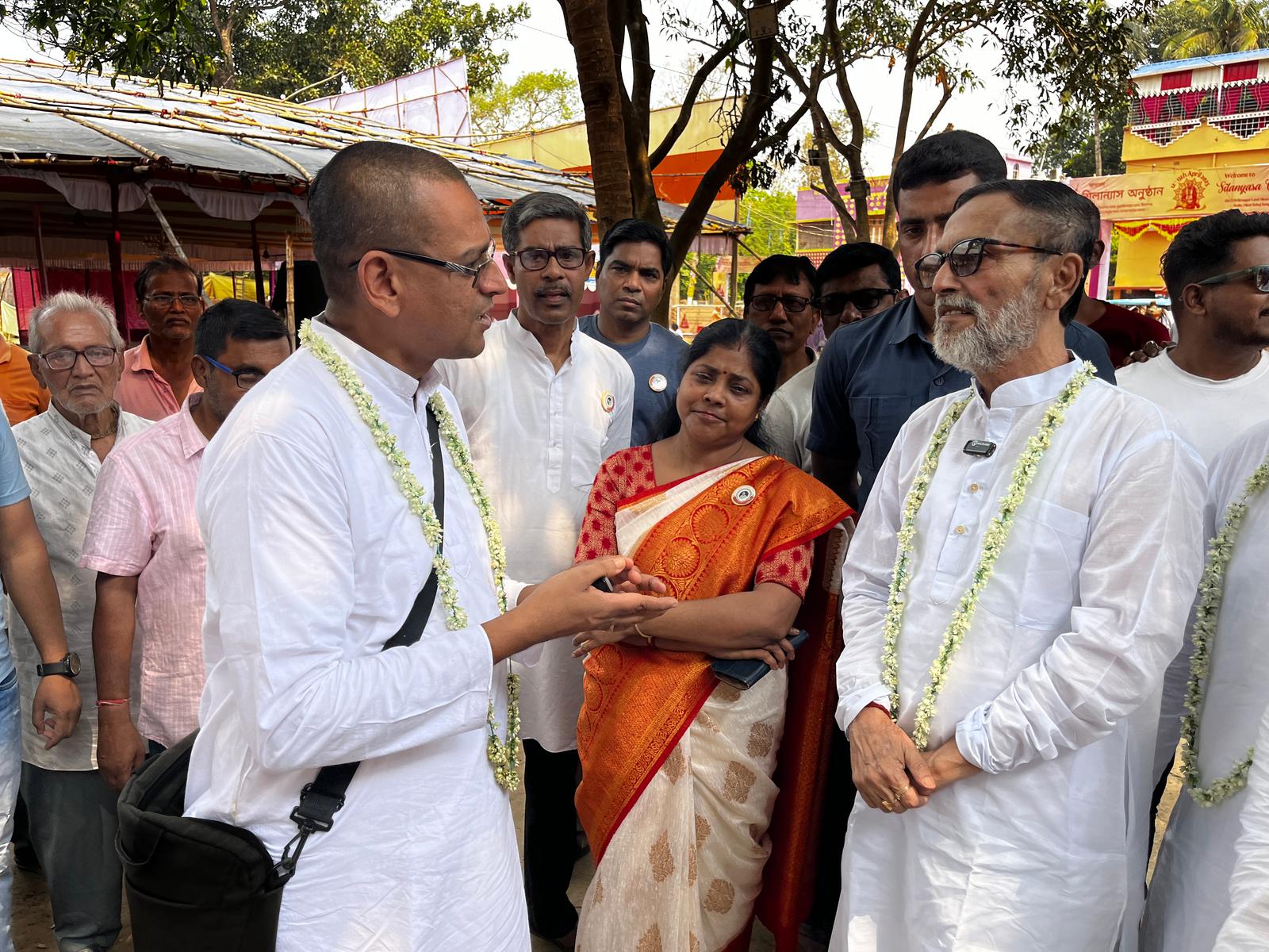 Bhumi puja ceremonial moment