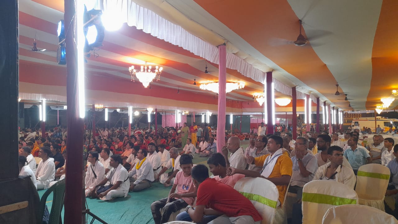 Bhumi puja blessing in progress